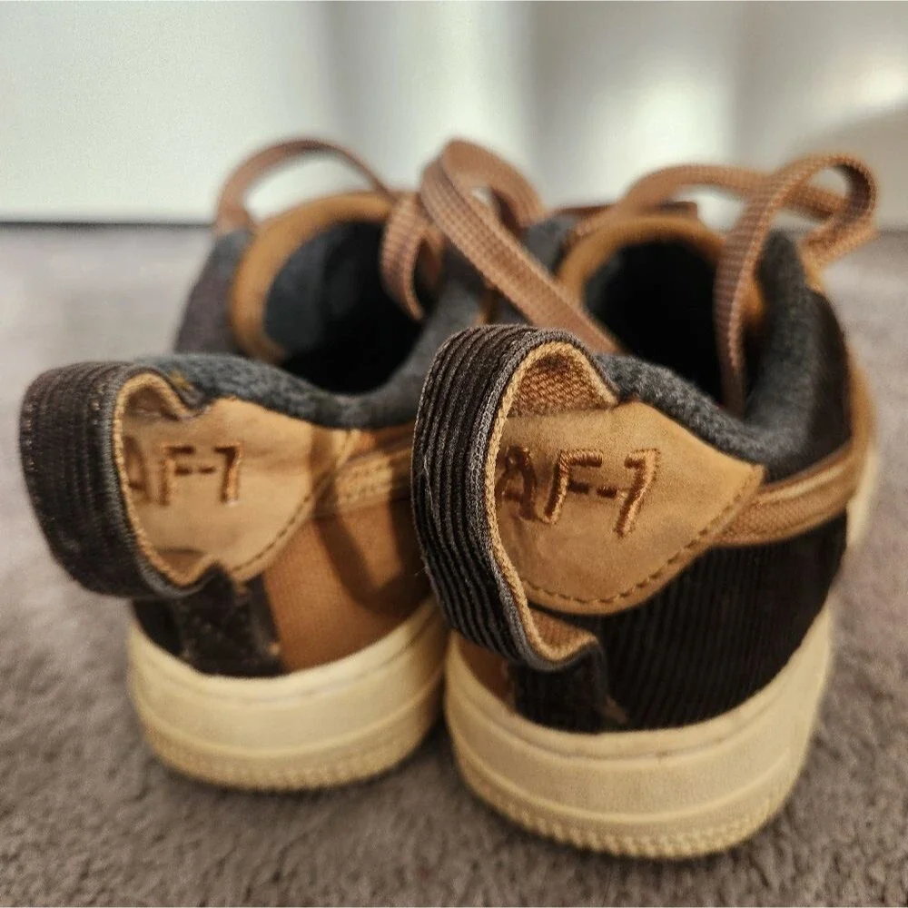 Nike x Carhartt WIP | Air Force 1 07 Duck Canvas Ale Brown Sneakers Size 1 Youth